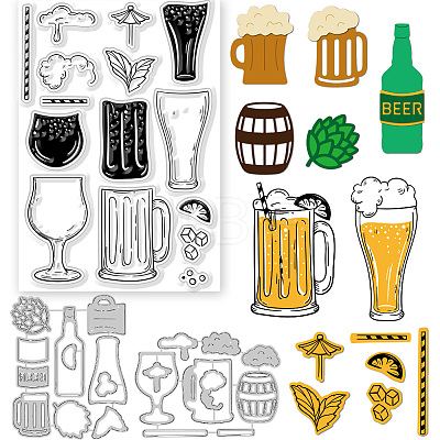 Globleland Beer Theme 1 Set Carbon Steel Cutting Dies Stencils DIY-GL0004-31-1