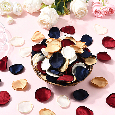 Polyester Artificial Rose Flower Petals AJEW-WH20067-107C-1