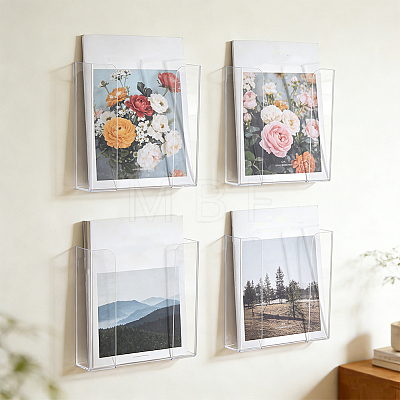 4Pcs Plastic Hanging Organizer Holder for Magazine ODIS-WH0108-120-1