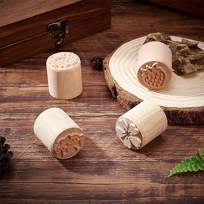 Wood Wax Seal Stamp AJEW-WH0122-004-1