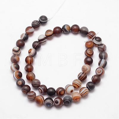 Natural Striped Agate/Banded Agate Bead Strands G-K166-11-8mm-01-1