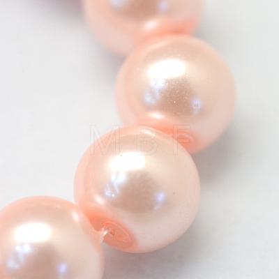 Baking Painted Pearlized Glass Pearl Round Bead Strands HY-Q003-10mm-05-1