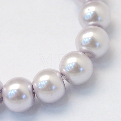 Baking Painted Pearlized Glass Pearl Round Bead Strands X-HY-Q003-10mm-25-1