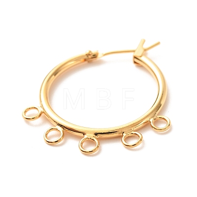 Brass Hoop Earring Findings with Latch Back Closure KK-F824-008G-1