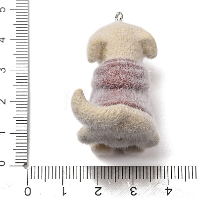 Anmial Theme Flocking Opaque Resin Pendants RESI-G130-01E-1