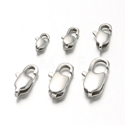 Non-Tarnish 304 Stainless Steel Lobster Claw Clasps X-STAS-F094-05B-P-1