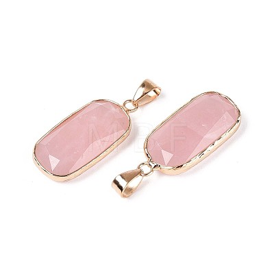 Natural Rose Quartz Pendants G-N349-03F-G-1
