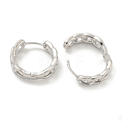 Chain-Shaped Brass Hoop Earrings EJEW-L211-009D-P-1