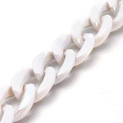 Handmade Opaque Acrylic Curb Chains AJEW-JB00579-1