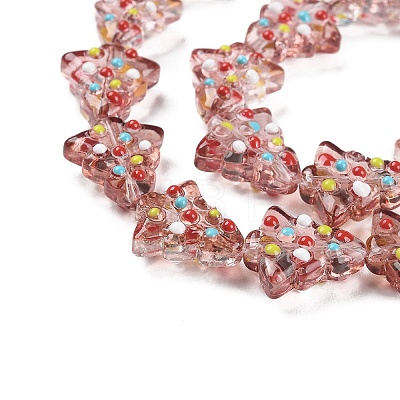 Handmade Bumpy Glass Beads Strands LAMP-F032-08C-1