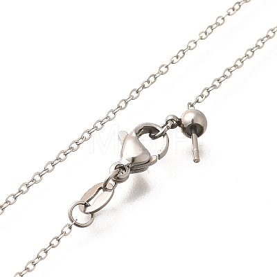 Stainless Steel Cable Chain Adjustable Slider Necklaces for Men Women NJEW-G160-01P-1