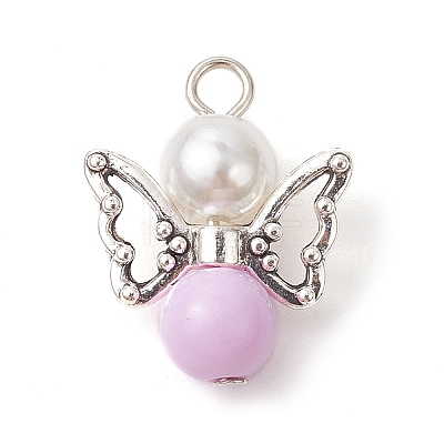 Imitation Pearl Acrylic Pendants PALLOY-JF02624-03-1