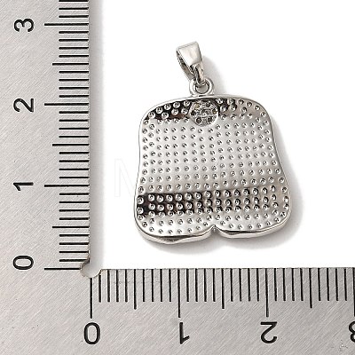 Rack Plating Brass Micro Pave Cubic Zirconia Pendants KK-U027-23P-1