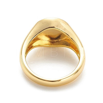 Brass Signet Ring for Women RJEW-E058-01G-02-1