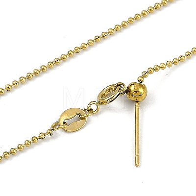 Ion Plating(IP) 304 Stainless Steel Ball chain Necklaces NJEW-H042-10G-1