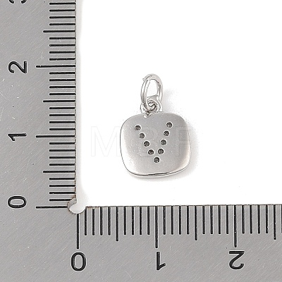 Rack Plating Brass Micro Pave CLear Cubic Zirconia Charms KK-E110-14P-V-1