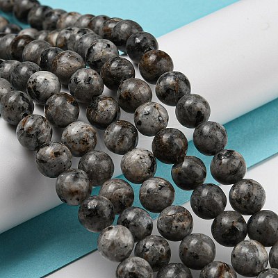 Natural Larvikite Beads Strands G-E443-A36-1