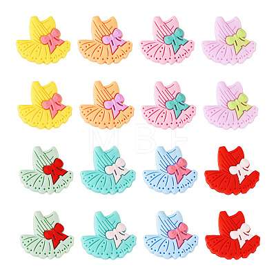 16Pcs 8 Colors Dress Silicone Beads SIL-TA0001-60-1
