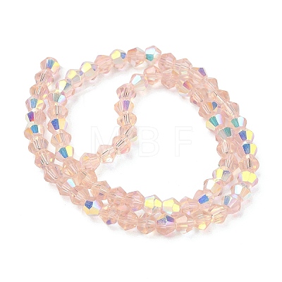 Electroplate Transparent Glass Beads Strands EGLA-K015-18B-1