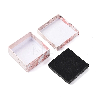 Floral Oil Painting Print Square Cardboard Jewelry Boxes CBOX-A010-01A-06-1