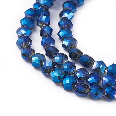 Electroplate Glass Beads Strands EGLA-F143-FR02-1