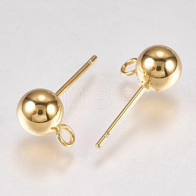 202 Stainless Steel Stud Earring Findings STAS-G173-12G-6mm-1