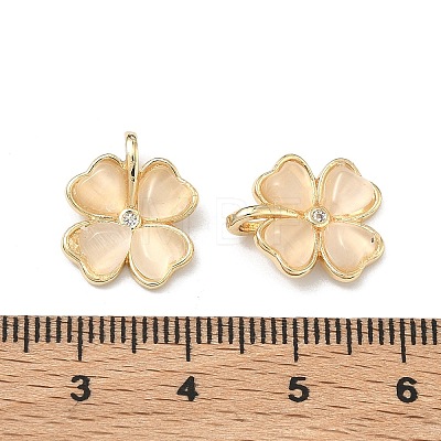 Brass Micro Pave Cubic Zirconia Pendants KK-G557-28KCG-02-1