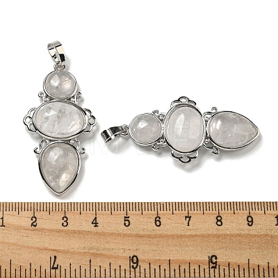 Natural Quartz Crystal Rock Crystal Pendants G-Q158-04P-1