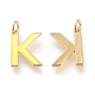 Brass Enamel Pendants KK-R139-02K-1