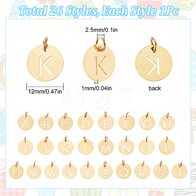 26Pcs 26 Style 304 Stainless Steel Charms STAS-SC0004-86-1