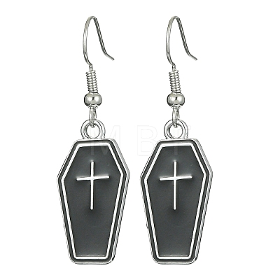 Gothic Style Pentagram/Coffin/Book Dangle Earrings for Women EJEW-JE05299-1