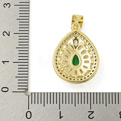 Rack Plating Brass Pave Cubic Zirconia Pendants KK-U029-28G-01-1