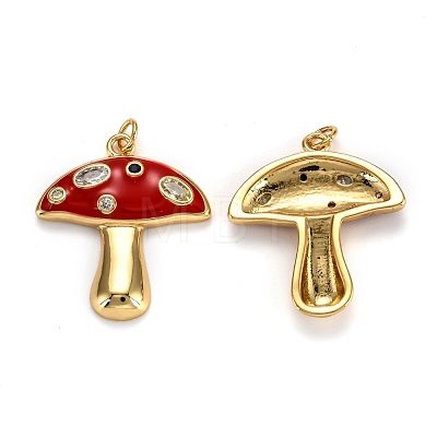 Autumn Theme Real 18K Gold Plated Brass Micro Pave Cubic Zirconia Pendants ZIRC-L100-019G-G-1
