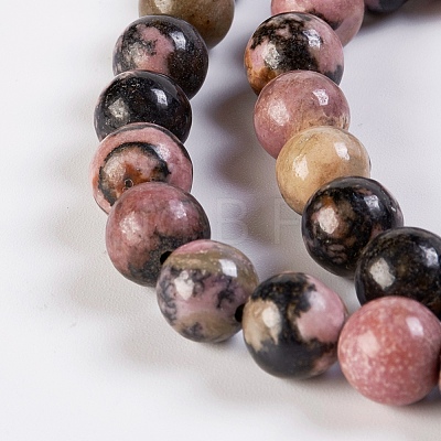 Natural Rhodonite Beads Strands G-K254-04-8mm-1
