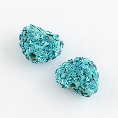 Heart Polymer Clay Grade A Rhinestone Beads RB-S024-M-1