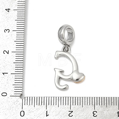 Brass European Dangle Charms KK-Z097-01G-GP-1