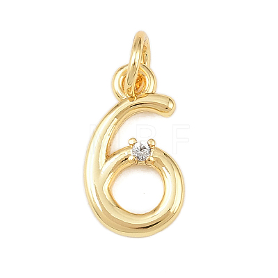 Brass Micro Pave Clear Cubic Zirconia Charms KK-P339-27G-06-1