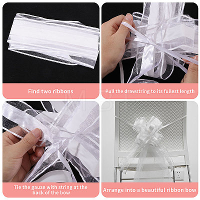 Polyester Pull Bows with Gauze Fabric AJEW-WH0485-10-1