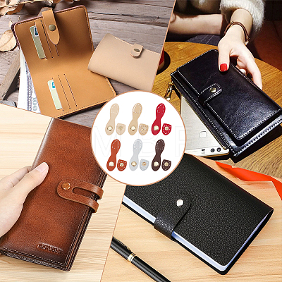 WADORN 12Pcs 6 Colors PU Imitation Leather Sew on Bag Snap Buckle FIND-WR0006-88-1