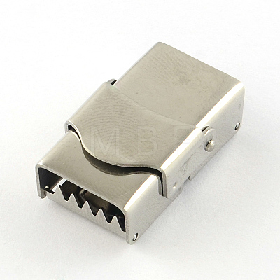 Smooth Surface 201 Stainless Steel Watch Band Clasps STAS-R063-85-1