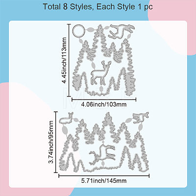 Forest Theme Carbon Steel Cutting Dies Stencils DIY-WH0309-1784-1