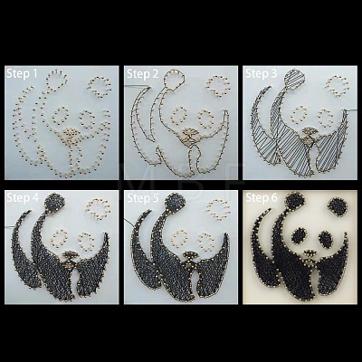 Panda Pattern DIY String Arts Kit Set DIY-F070-05-1