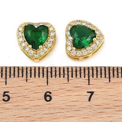 Brass Pave Cubic Zirconia Beads CU-CBA3D67-08G-12-1