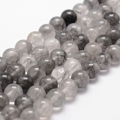 Natural Cloudy Quartz Beads Strands X-G-D840-69-6mm-1