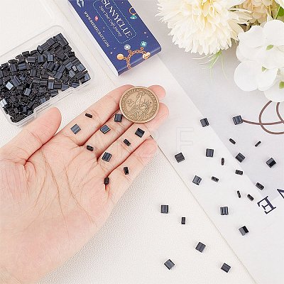 300Pcs 3 Style 2-Hole Opaque Glass Seed Beads SEED-SC0001-06-1