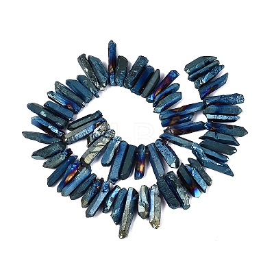Spray Painted Electroplate Natural Quartz Crystal Points Beads Strands G-Q610-02B-1