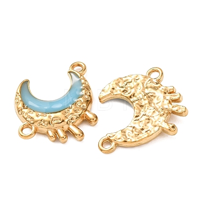 304 Stainless Steel Enamel Crescent Moon Links Connector Charms STAS-D263-14B-G-1
