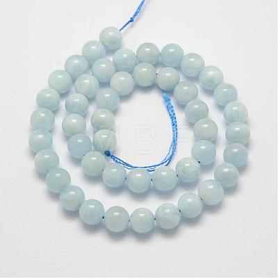 Natural Aquamarine Bead Strands G-P243-01-10mm-1