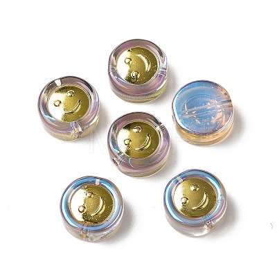 Transparent Spray Painted Glass Beads GLAA-I050-15-1