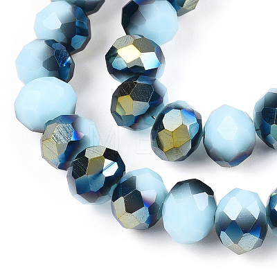 Electroplate Opaque Glass Beads Strands EGLA-A034-P6mm-S16-1